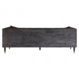Raven Black Faux Leather 3 Seat Sofa, Wood, Pine Wood, Plywood, Black