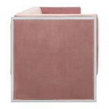 Chiqui 3 Seat Pink Velvet Sofa, Stainless Steel, Pink