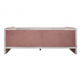 Chiqui 3 Seat Pink Velvet Sofa, Stainless Steel, Pink