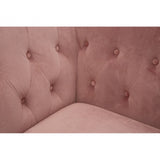 Chiqui 3 Seat Pink Velvet Sofa, Stainless Steel, Pink