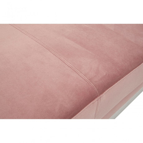 Chiqui 3 Seat Pink Velvet Sofa, Stainless Steel, Pink