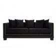 Sofia 3 Seater Black Velvet Sofa, Black