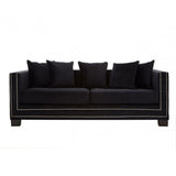 Sofia 3 Seater Black Velvet Sofa, Black