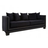 Sofia 3 Seater Black Velvet Sofa, Black
