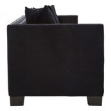 Sofia 3 Seater Black Velvet Sofa, Black