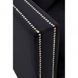 Sofia 3 Seater Black Velvet Sofa, Black