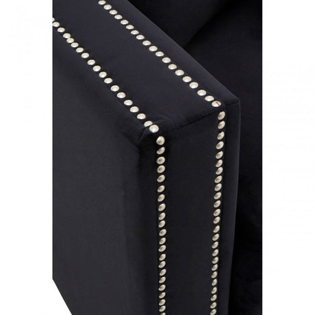 Sofia 3 Seater Black Velvet Sofa, Black