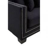 Sofia 3 Seater Black Velvet Sofa, Black