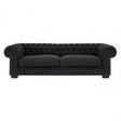 Lincoln 3 Seater Sofa, Cotton, Pine Wood, Fabric, Birchwood, Black