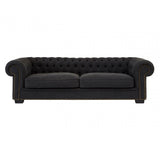 Lincoln 3 Seater Sofa, Cotton, Pine Wood, Fabric, Birchwood, Black