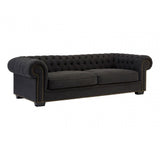 Lincoln 3 Seater Sofa, Cotton, Pine Wood, Fabric, Birchwood, Black