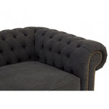 Lincoln 3 Seater Sofa, Cotton, Pine Wood, Fabric, Birchwood, Black