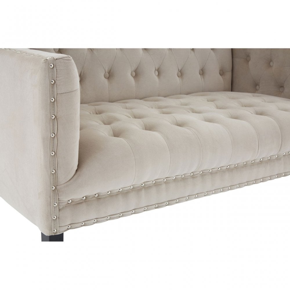 Buffet Regents 2 Seat Sofa, Birchwood, Cotton Velvet