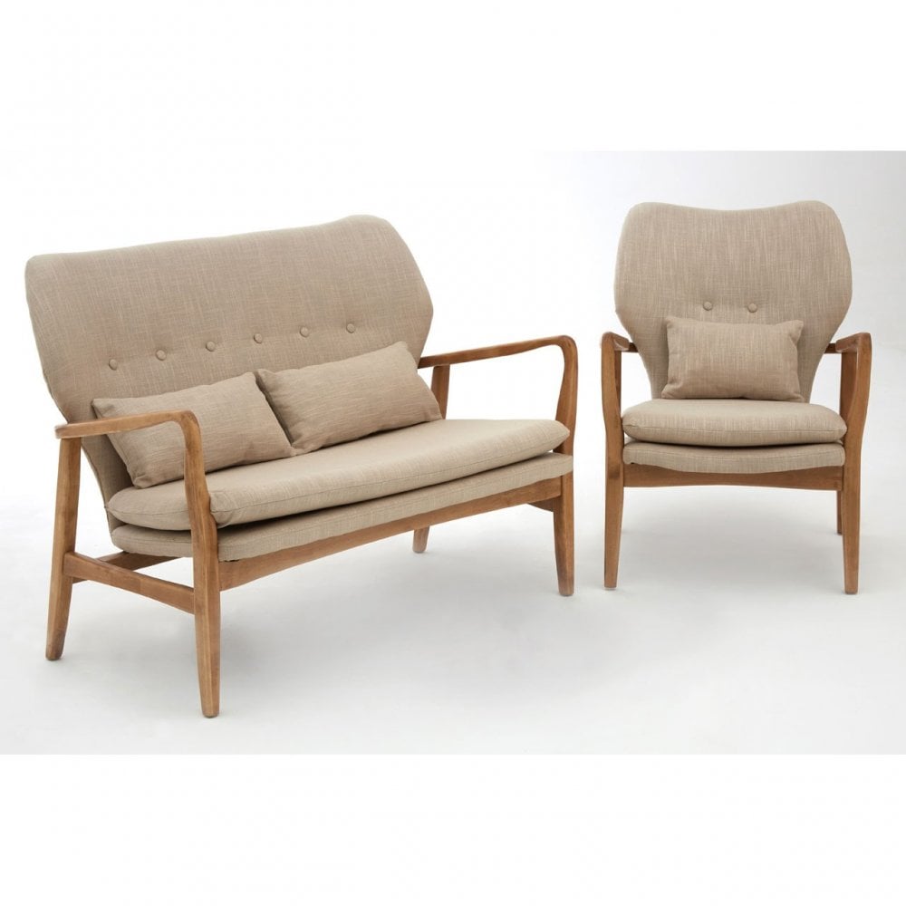 Jersey 2 Seat Sofa, Birchwood, Viscose Mix, Beige