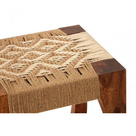Wulah Stool, Jute, Sheesham Wood, Natural