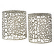 Hamish Set of 2 Stools, Aluminium, Silver