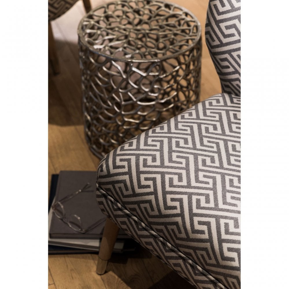 Hamish Set of 2 Stools, Aluminium, Silver