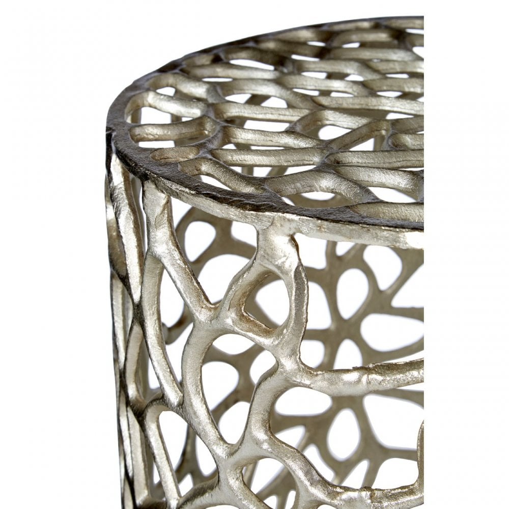 Hamish Set of 2 Stools, Aluminium, Silver
