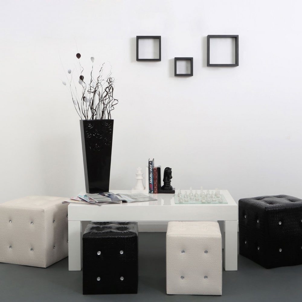 Set of 2 Stools, White