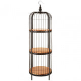 Oscar Medium Black Birdcage Shelf Unit, Iron, Wood, Black