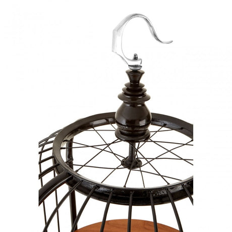 Oscar Medium Black Birdcage Shelf Unit, Iron, Wood, Black
