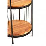 Oscar Medium Black Birdcage Shelf Unit, Iron, Wood, Black
