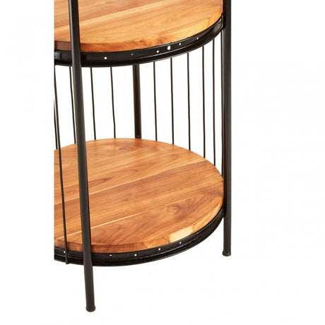Oscar Medium Black Birdcage Shelf Unit, Iron, Wood, Black