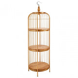 Oscar Medium Gold Finish Birdcage Shelf Unit, Iron, Wood, Gold