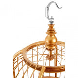 Oscar Medium Gold Finish Birdcage Shelf Unit, Iron, Wood, Gold