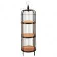 Oscar Small Black Finish Birdcage Shelf Unit, Iron, Wood, Black