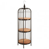 Oscar Small Black Finish Birdcage Shelf Unit, Iron, Wood, Black