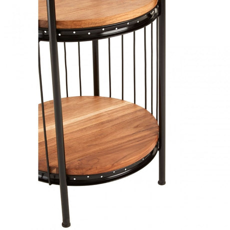 Oscar Small Black Finish Birdcage Shelf Unit, Iron, Wood, Black