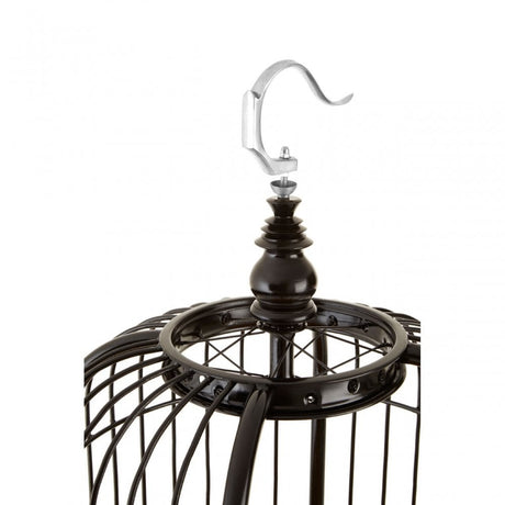 Oscar Small Black Finish Birdcage Shelf Unit, Iron, Wood, Black