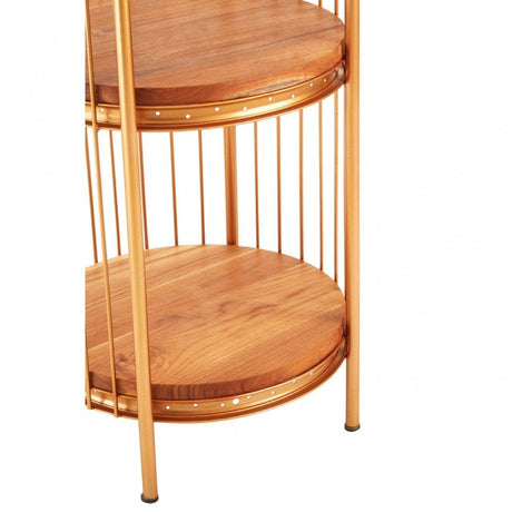 Oscar Small Gold Finish Birdcage Unit, Iron, Wood, Gold