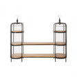 Oscar Long Black Finish Birdcage Shelf Unit, Iron, Wood, Black