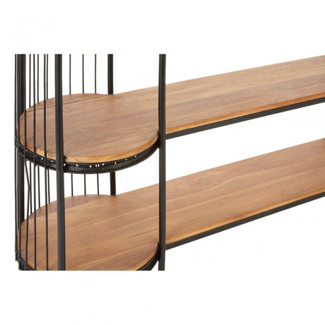 Oscar Long Black Finish Birdcage Shelf Unit, Iron, Wood, Black