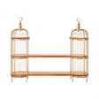 Oscar Champagne Gold Finish Birdcage Unit, Iron, Wood, Champagne