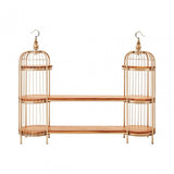 Oscar Champagne Gold Finish Birdcage Unit, Iron, Wood, Champagne