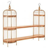 Oscar Champagne Gold Finish Birdcage Unit, Iron, Wood, Champagne