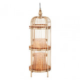 Oscar Champagne Gold Finish Birdcage Unit, Iron, Wood, Champagne