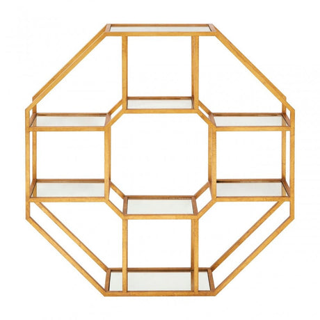 Zodiac Wall Shelf Unit, Glass, Gold
