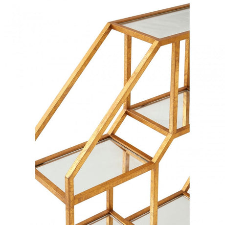 Zodiac Wall Shelf Unit, Glass, Gold