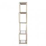 Roana Hexa Shelf Unit, Iron, Mirrored Glass, Gold