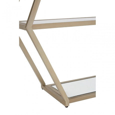 Roana Hexa Shelf Unit, Iron, Mirrored Glass, Gold