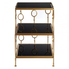 Faiza 3 Tier Shelf Unit, Glass, Black