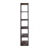 Midas 5 Tier Shelf Unit, Elm Wood, Iron, Brown