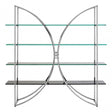 Chiqui Curved Design Shelf Unit, Stainless Steel, Glass, Silver