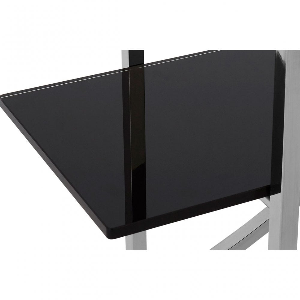 Chiqui Curved Design Shelf Unit, Stainless Steel, Glass, Silver
