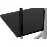 Chiqui Curved Design Shelf Unit, Stainless Steel, Glass, Silver