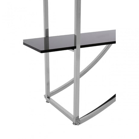 Chiqui Curved Design Shelf Unit, Stainless Steel, Glass, Silver